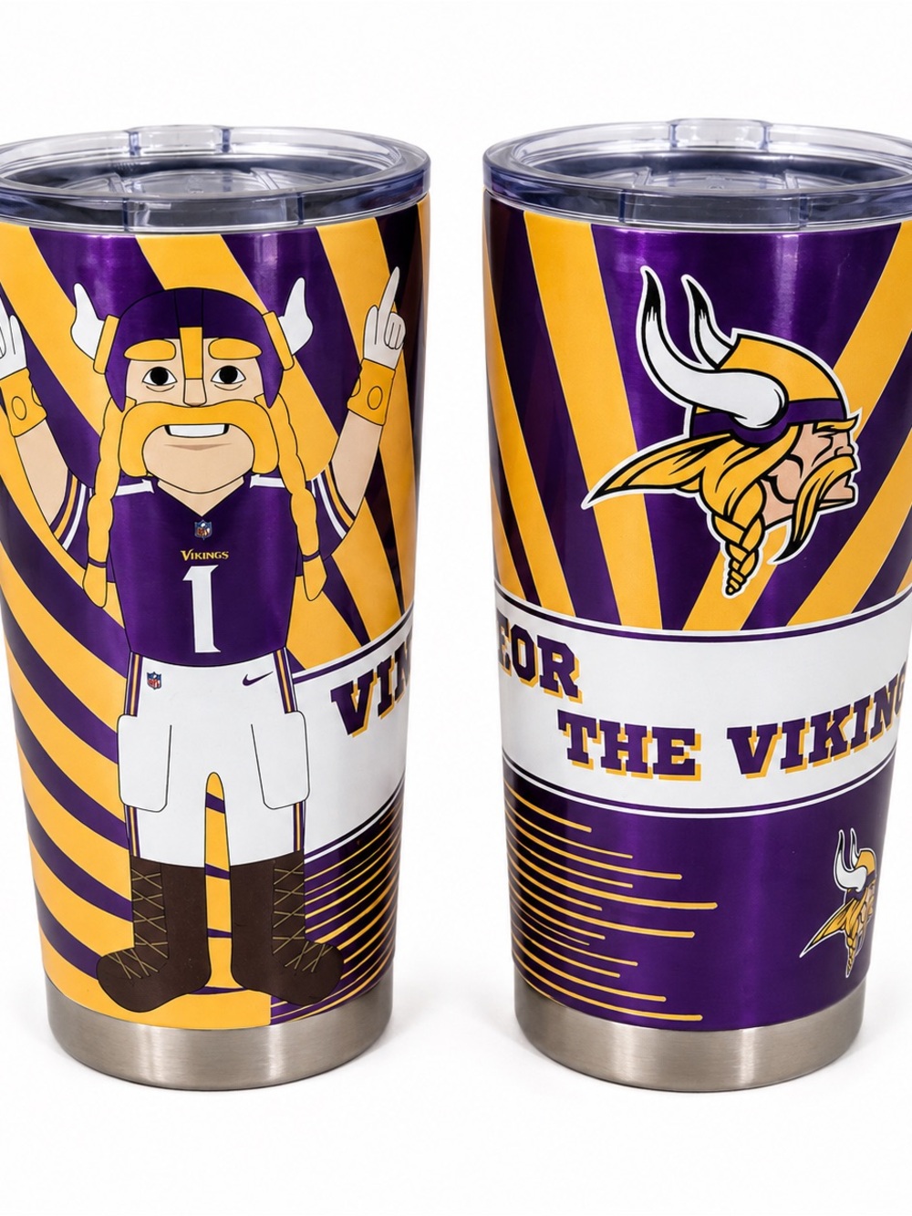 Minnesota Vikings LogoBrands 20 oz Stainless Tumbler Set of 2